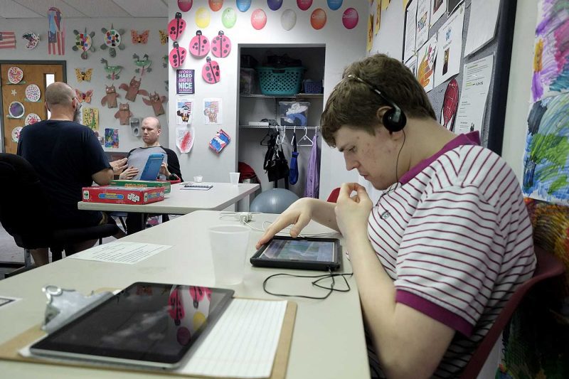 disability services client using an ipad